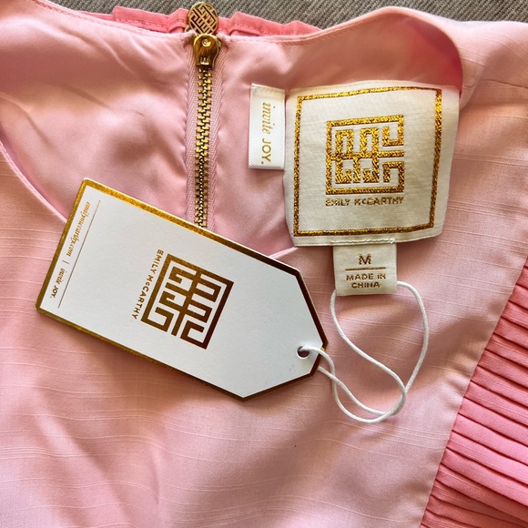 EMILY MCCARTHY Medium Pink Chloe Midi Dress NEW - Picture 4 of 4